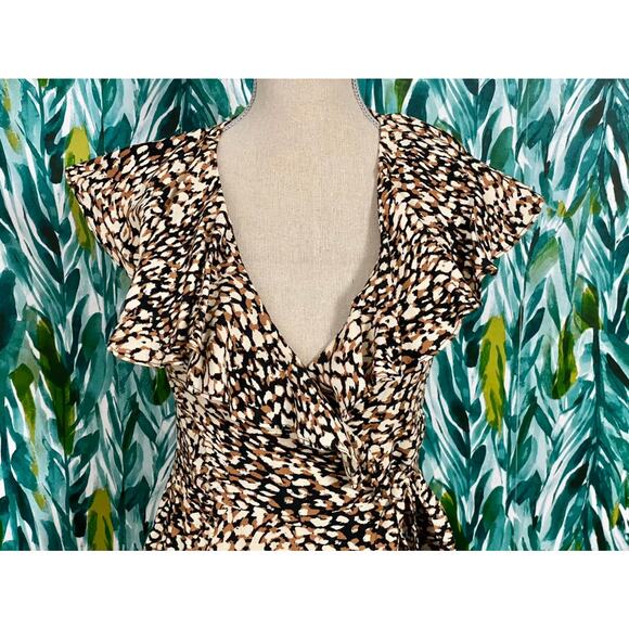 NEW Free People Jet Combo Leopard Animal Print French Quarter Wrap Mini Dress XS - Picture 4 of 11